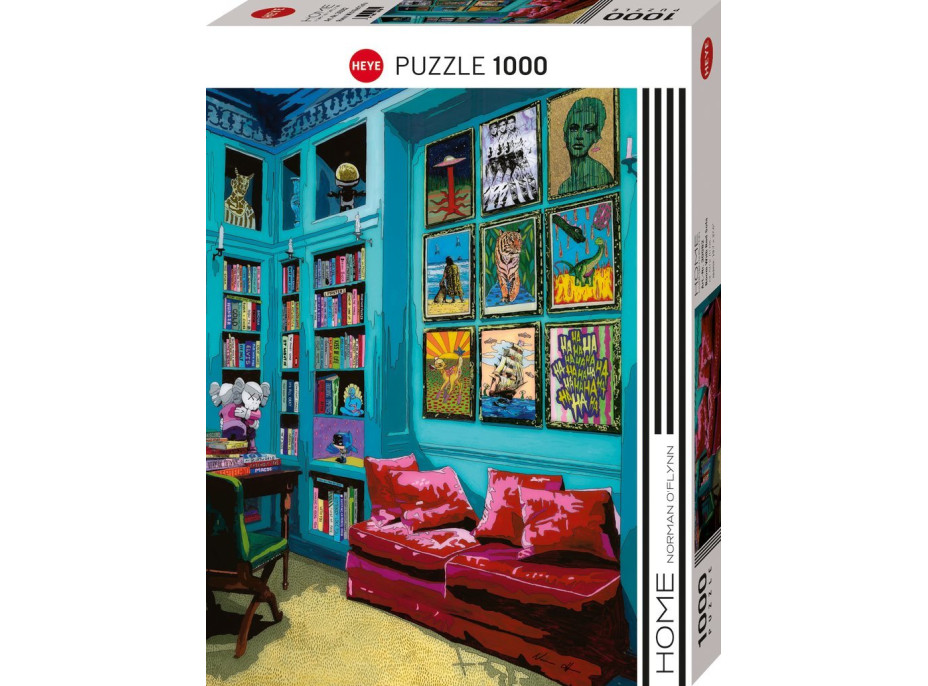 HEYE Puzzle Pokoj s červenou pohovkou 1000 dílků