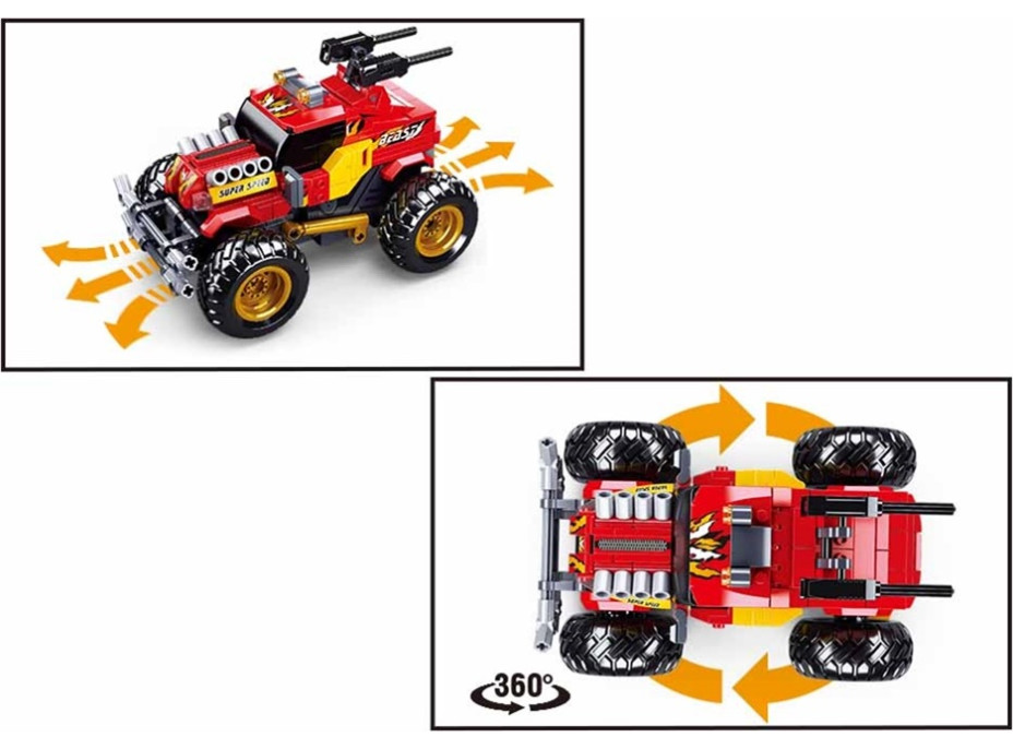 Sluban Power Bricks M38-B0991 RC Červený Off Road na dálkové ovládání