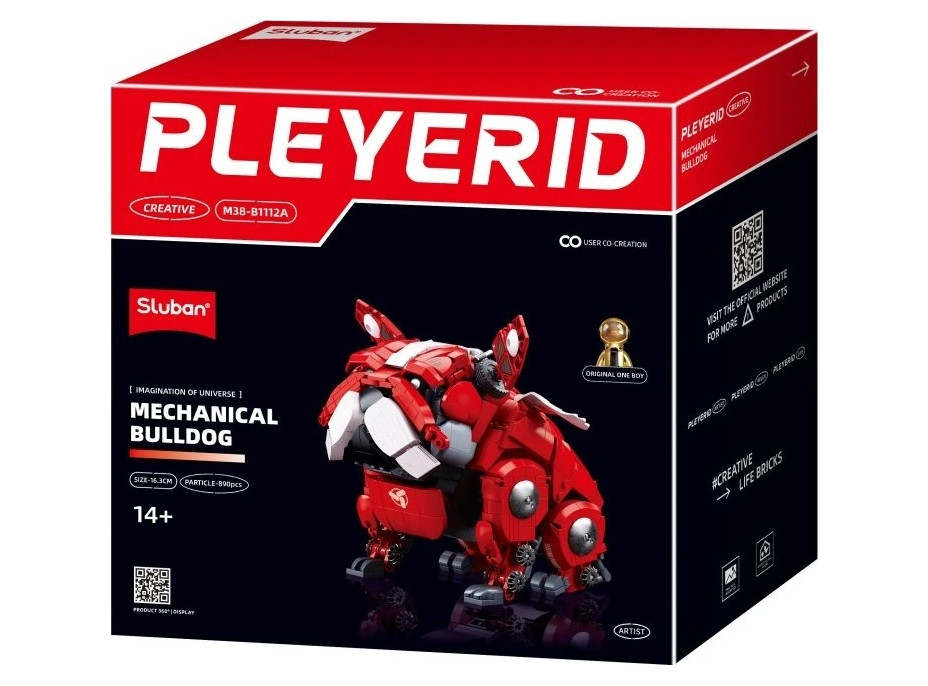 Sluban Pleyerid M38-B1112A Mechanický buldoček červený