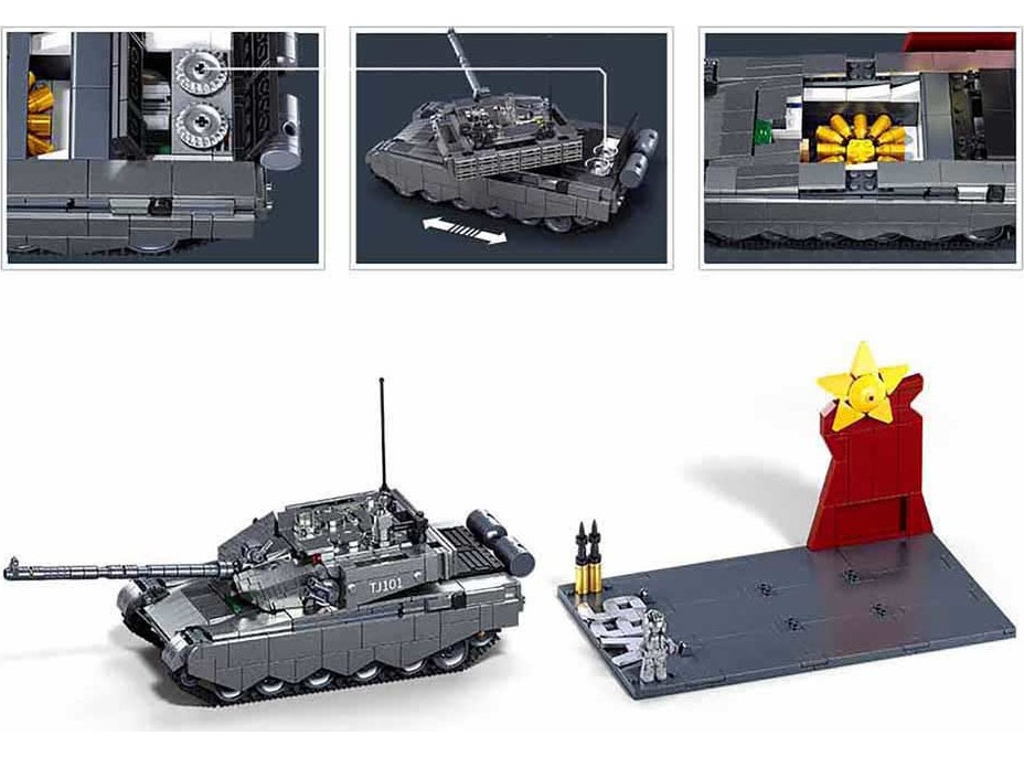 Sluban Model Bricks M38-B1234 Tank ZTS-99AS v měřítku 1:35