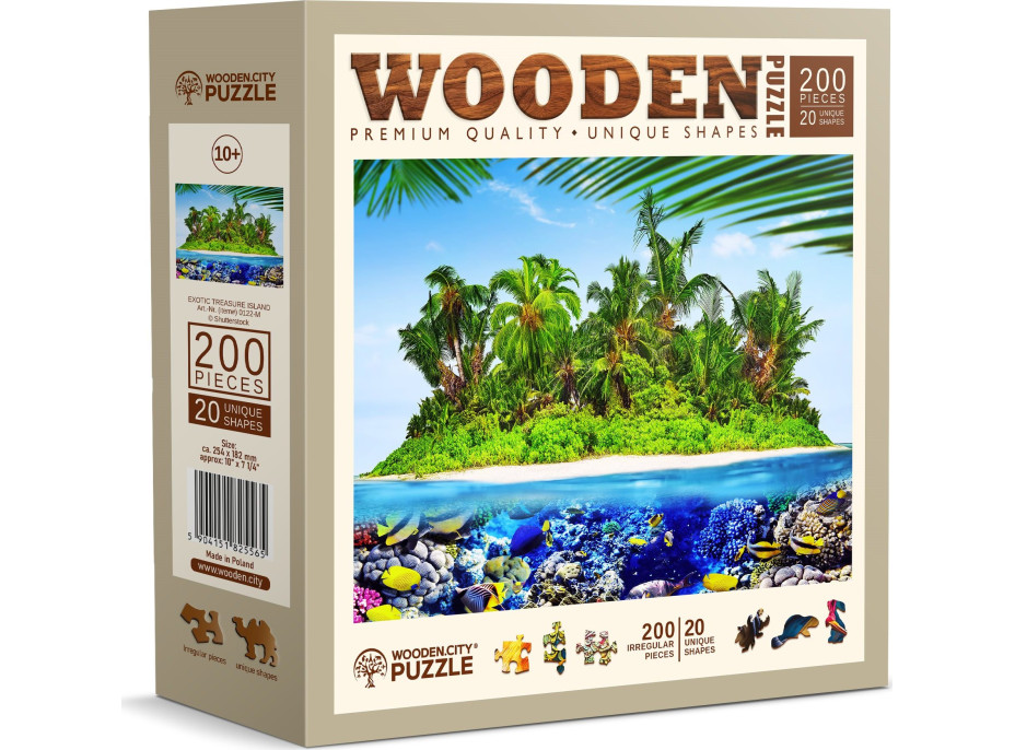 WOODEN CITY Dřevěné puzzle Exotický ostrov pokladů 200 dílků