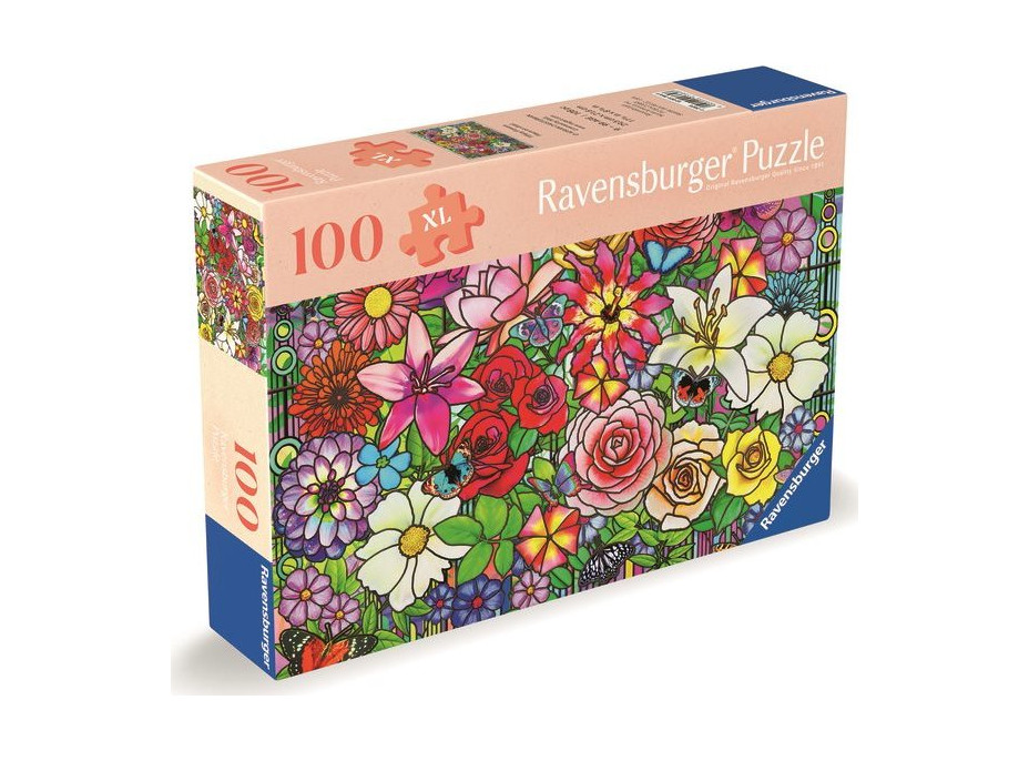 RAVENSBURGER Puzzle Květinový svět Tiffany XXL 100 dílků