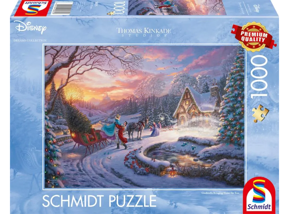 SCHMIDT Puzzle Disney: Popelka s princem o Vánocích 1000 dílků