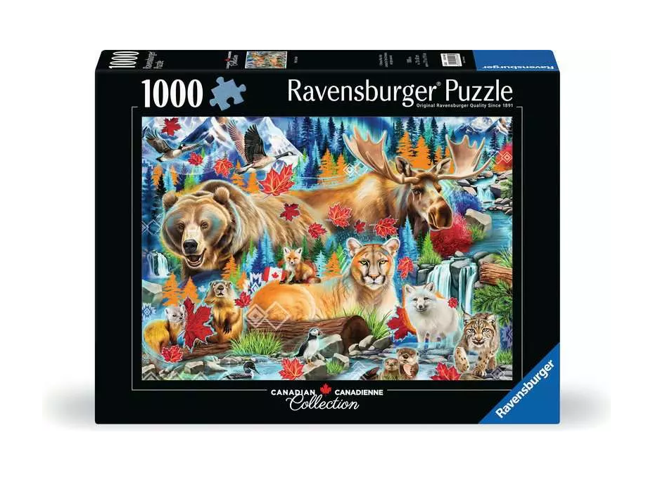 RAVENSBURGER Puzzle Divoké šelmy Kanady 1000 dílků