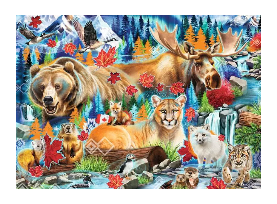 RAVENSBURGER Puzzle Divoké šelmy Kanady 1000 dílků