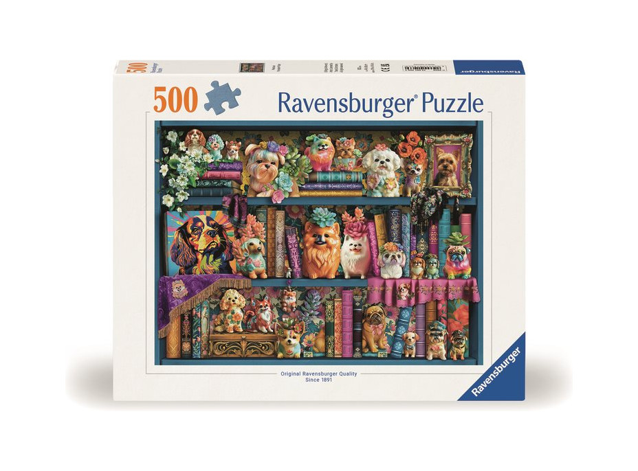 RAVENSBURGER Puzzle Roztomilí porcelánoví mopslíci 500 dílků