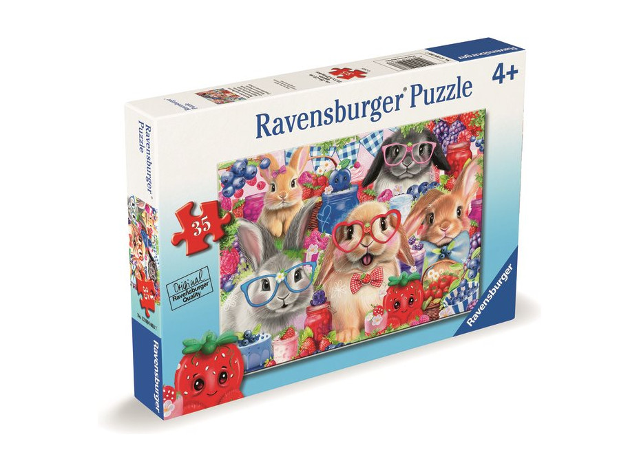 RAVENSBURGER Puzzle Zajíčci a lesní ovoce 35 dílků