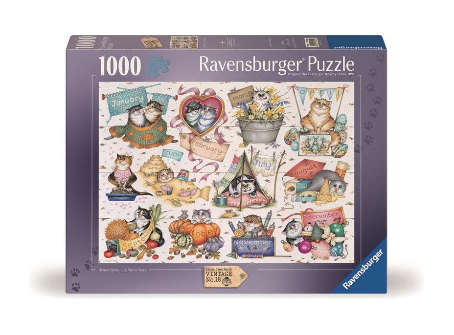 RAVENSBURGER Puzzle Kočičí kalendář 1000 dílků