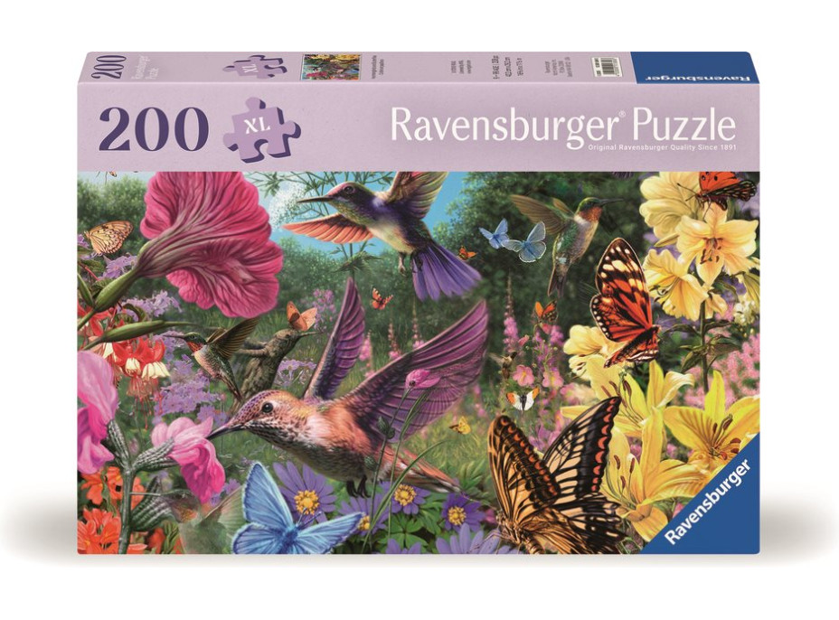 RAVENSBURGER Puzzle Svět kolibříků a motýlů 200 dílků