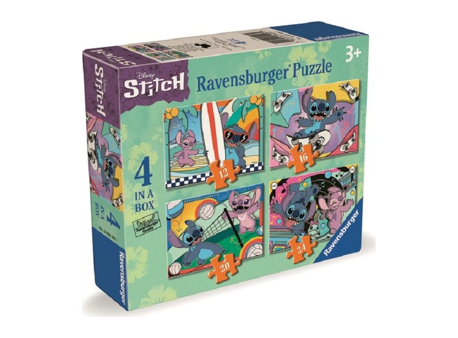 RAVENSBURGER Puzzle Disney: Stitch: Zábavné aktivity 4v1 (12,16,20,24 dílků)