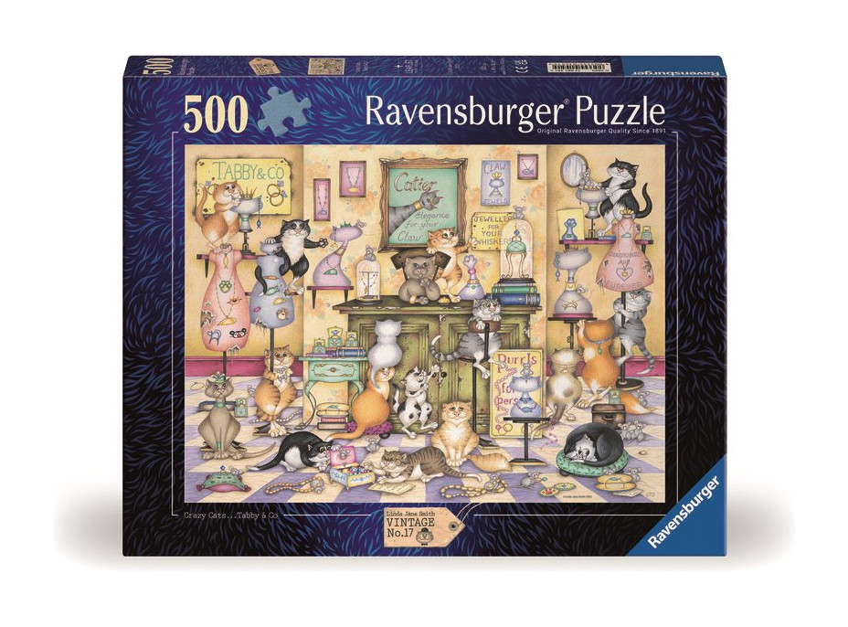 RAVENSBURGER Puzzle Hrátky rozdováděných koček 500 dílků