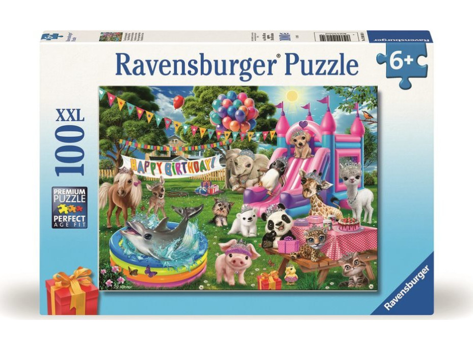 RAVENSBURGER Puzzle Zvířecí narozeninová párty XXL 100 dílků