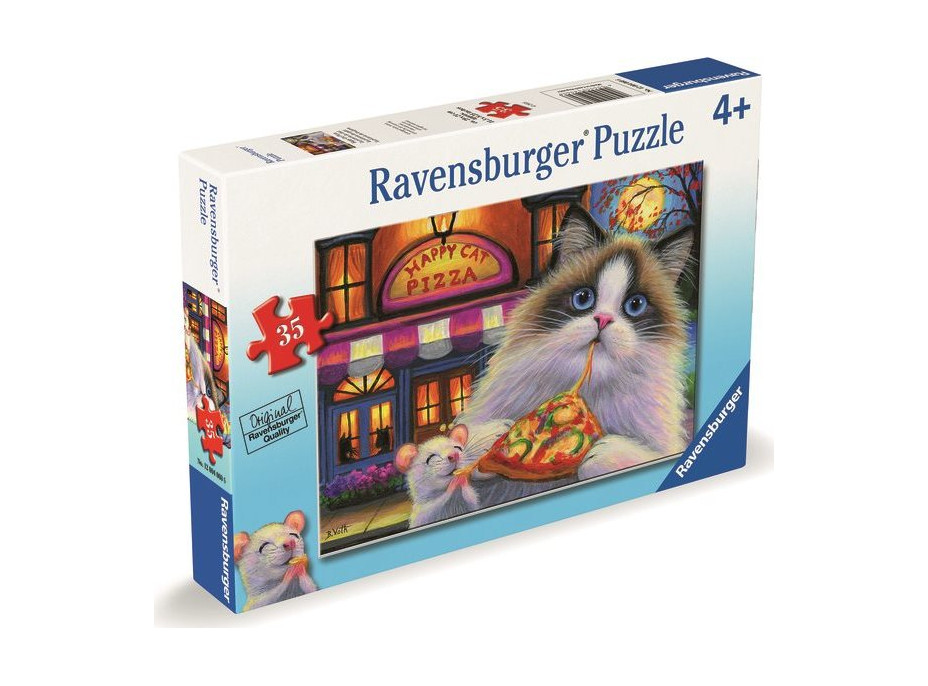 RAVENSBURGER Puzzle Pizza pro kočku - rozmanitost chutí 35 dílků