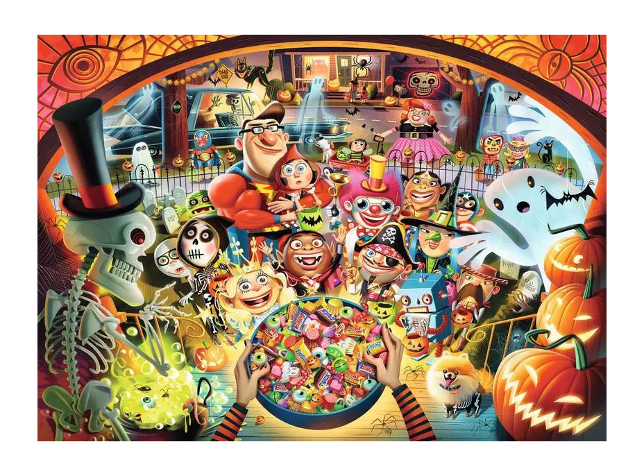 RAVENSBURGER Puzzle Halloweenské koledování 1000 dílků