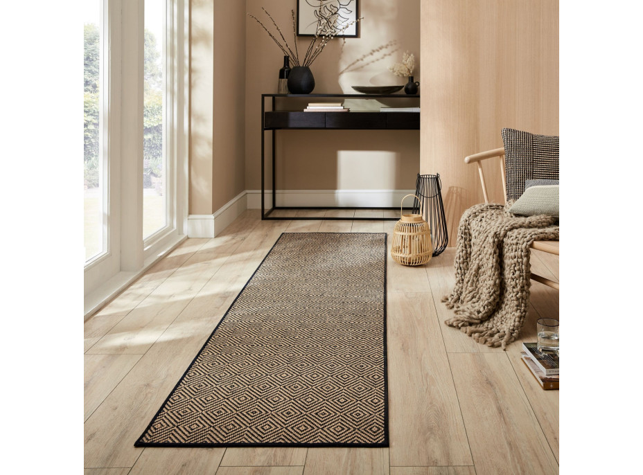 Běhoun Geometric Jute Black