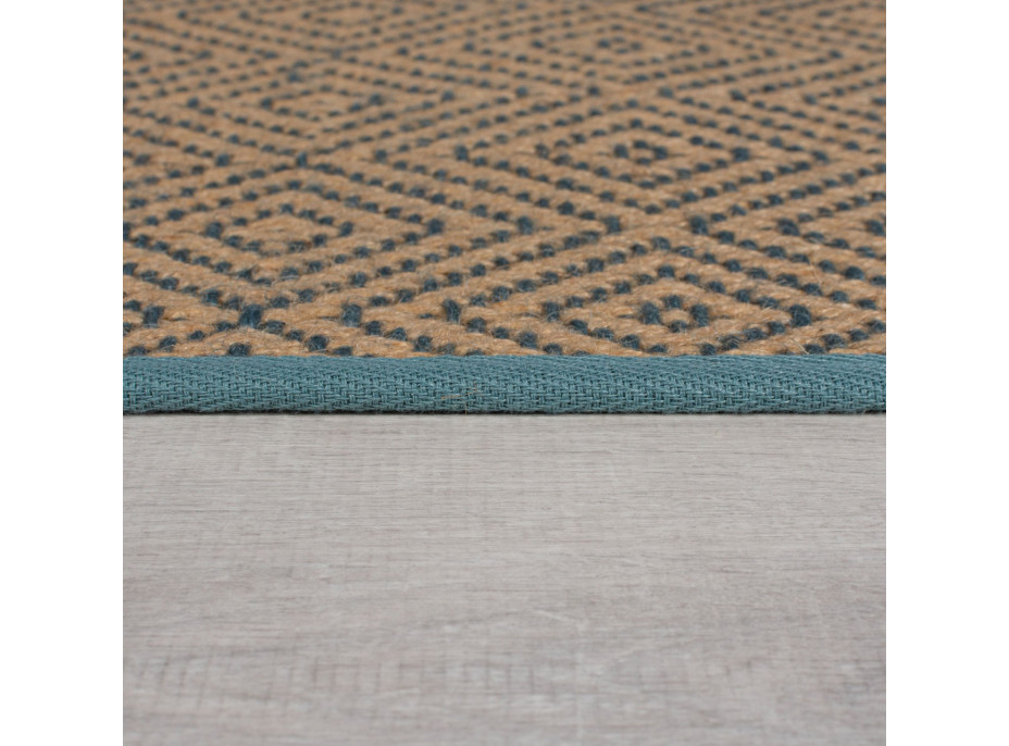 Kusový koberec Geometric Jute Blue