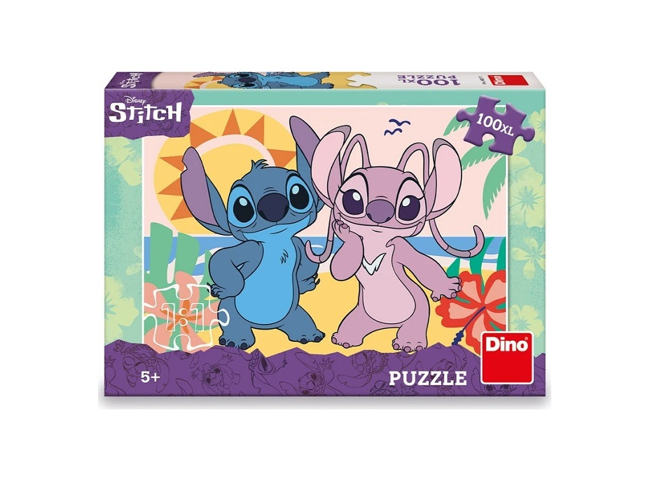 Dino Puzzle Stitch na pláži 100 XL dílků