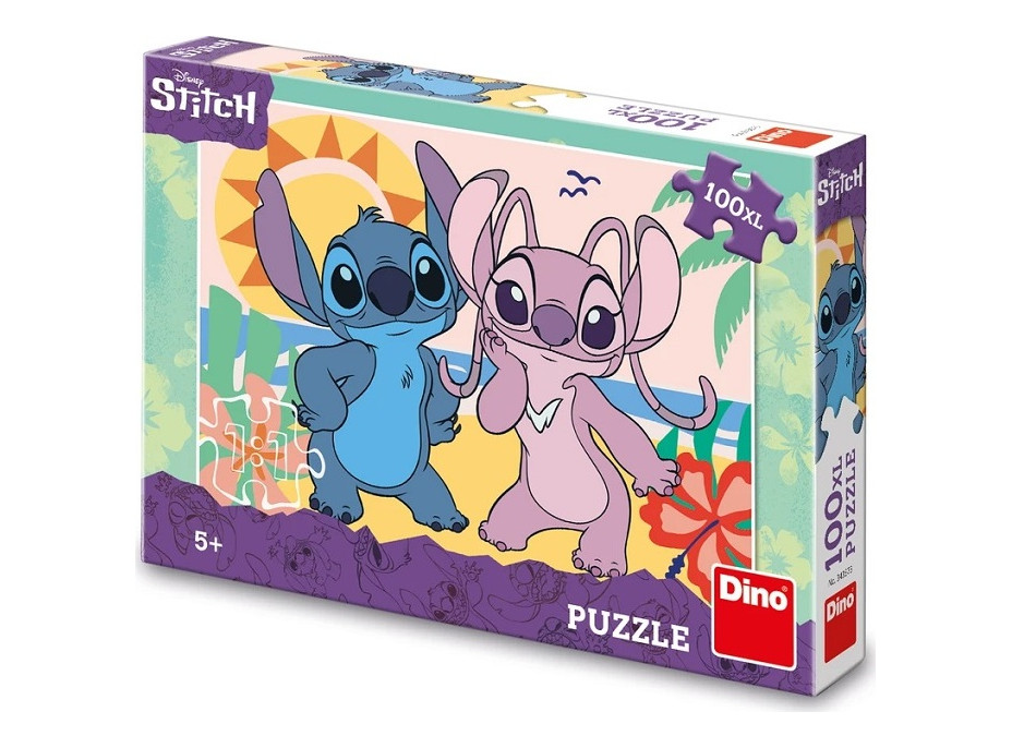 Dino Puzzle Stitch na pláži 100 XL dílků