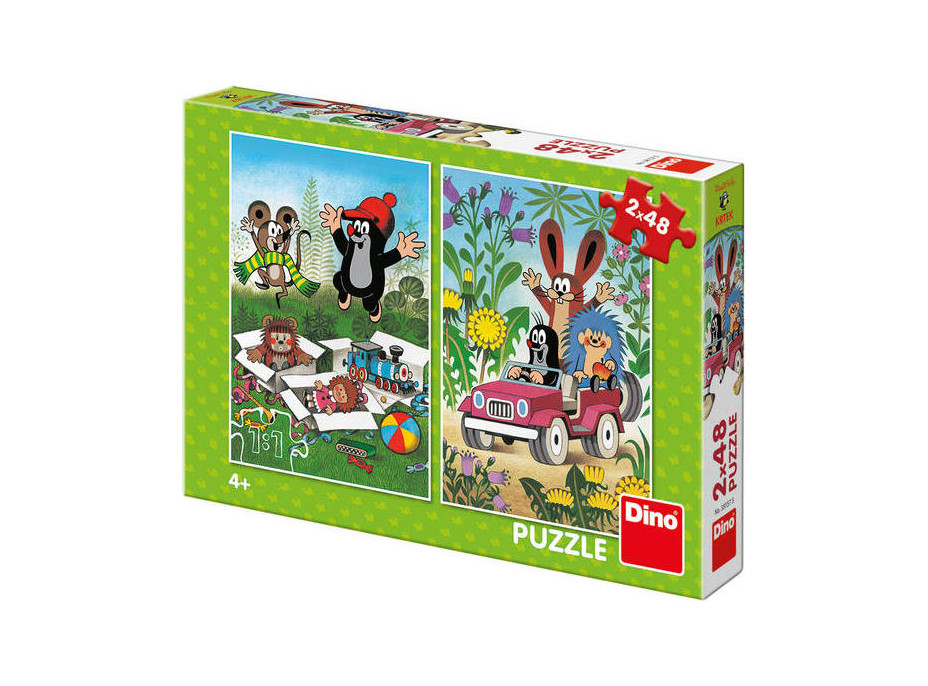 Dino Puzzle Krtek se raduje 2x48 dílků