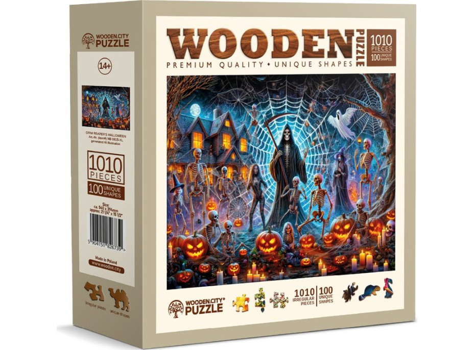 WOODEN CITY Dřevěné puzzle Halloweenský Pán smrti 1010 dílků