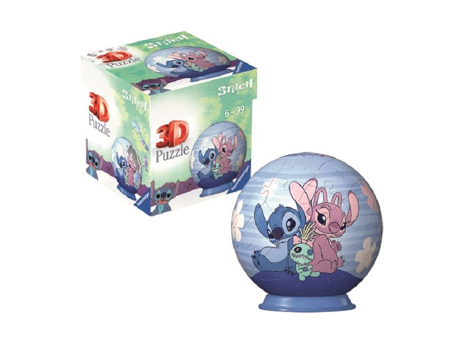 RAVENSBURGER 3D Puzzleball Disney: Stitch - Stich & Angel 54 dílků