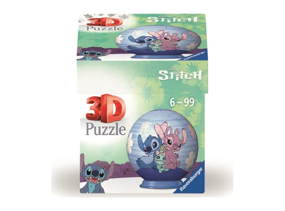 RAVENSBURGER 3D Puzzleball Disney: Stitch - Stich & Angel 54 dílků