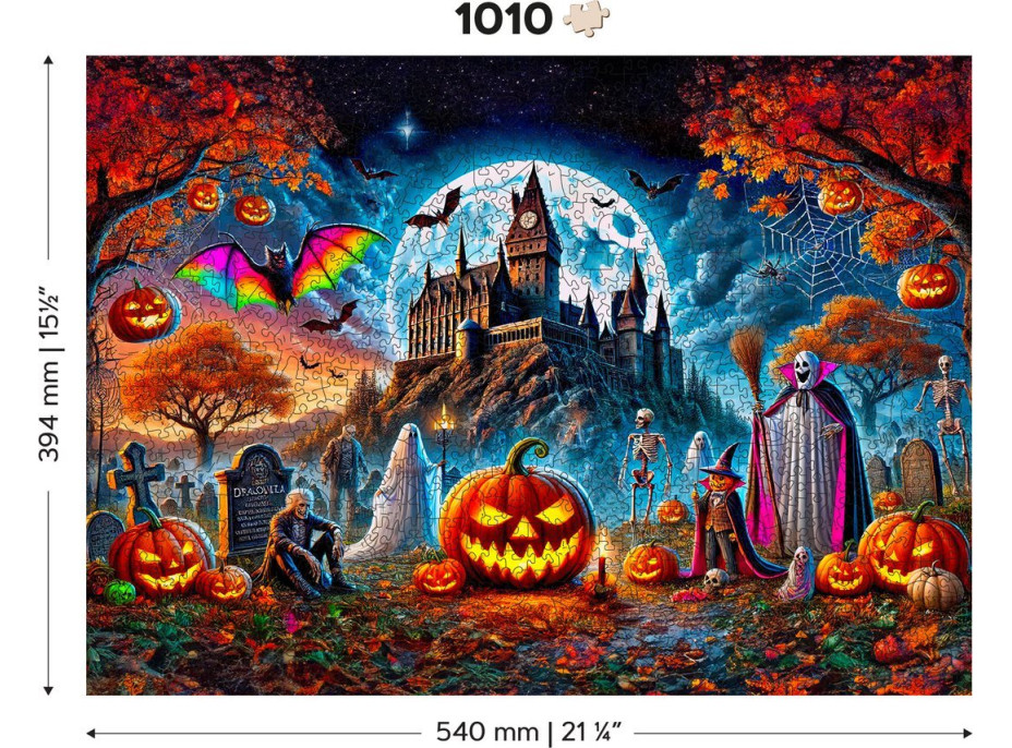 WOODEN CITY Dřevěné puzzle Halloweenská dýně 1010 dílků