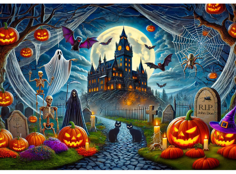 WOODEN CITY Dřevěné puzzle Halloweenský hrad 1010 dílků