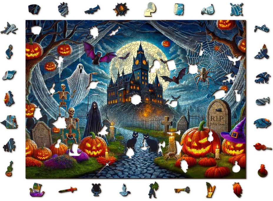 WOODEN CITY Dřevěné puzzle Halloweenský hrad 1010 dílků