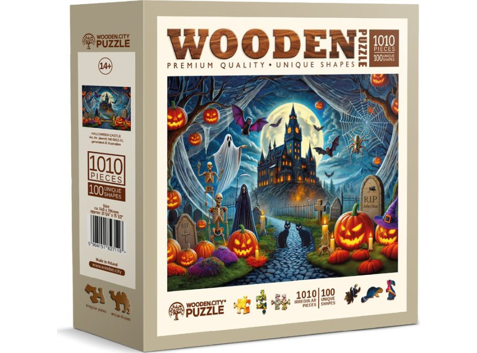 WOODEN CITY Dřevěné puzzle Halloweenský hrad 1010 dílků