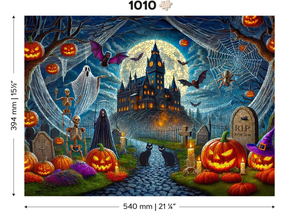 WOODEN CITY Dřevěné puzzle Halloweenský hrad 1010 dílků