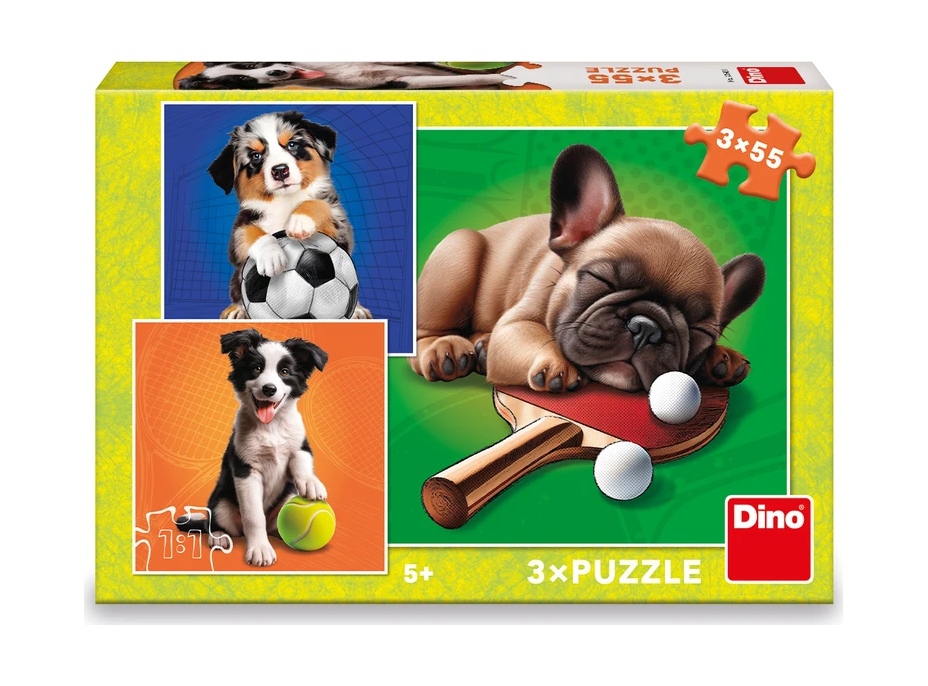 DINO Puzzle Psí sportovci 3x55 dílků