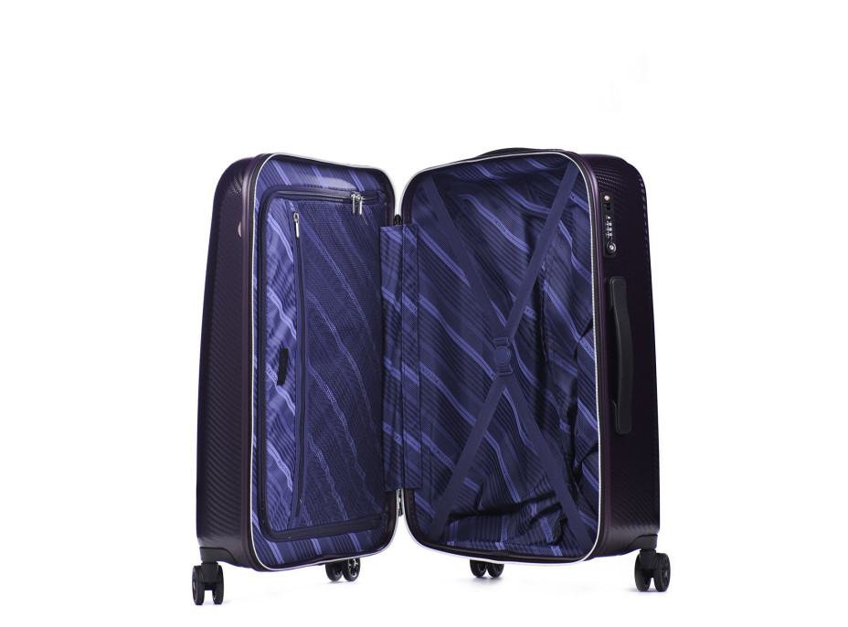 Moderní cestovní kufry NEW YORK - tmavě fialové