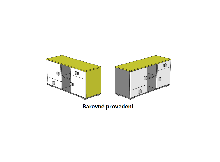 Komoda - GREEN TYP C - barevné provedení