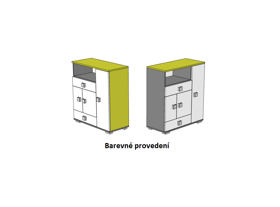 Komoda - GREEN TYP D - barevné provedení