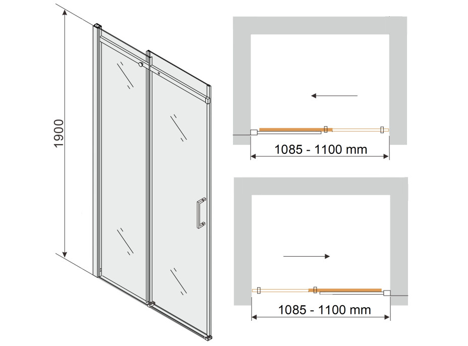 Sprchové dveře MAXMAX MEXEN OMEGA 110 cm