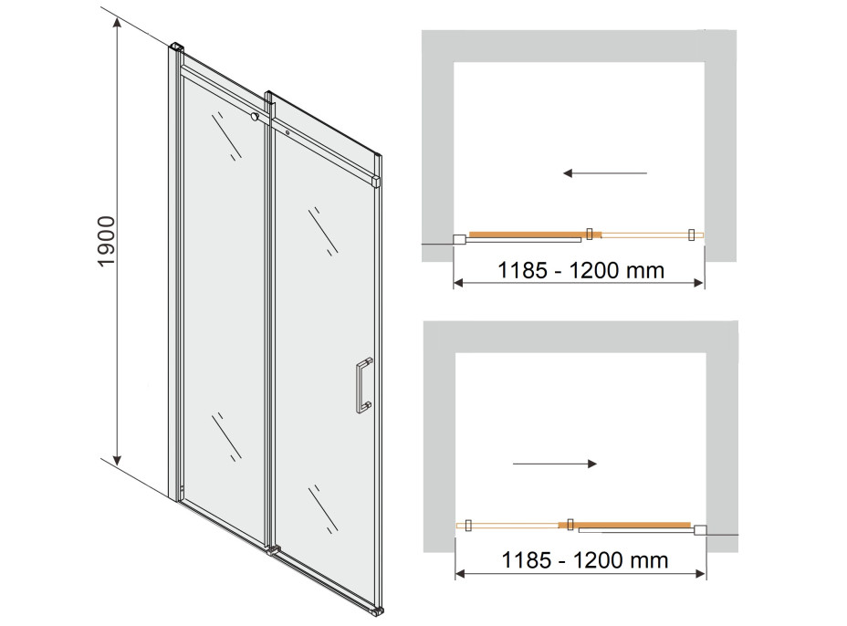 Sprchové dveře MAXMAX MEXEN OMEGA 120 cm