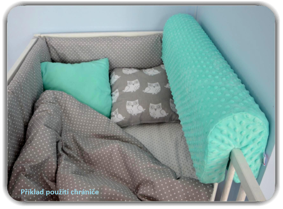 Chránič na dětskou postel MINKY 70 cm - malinový