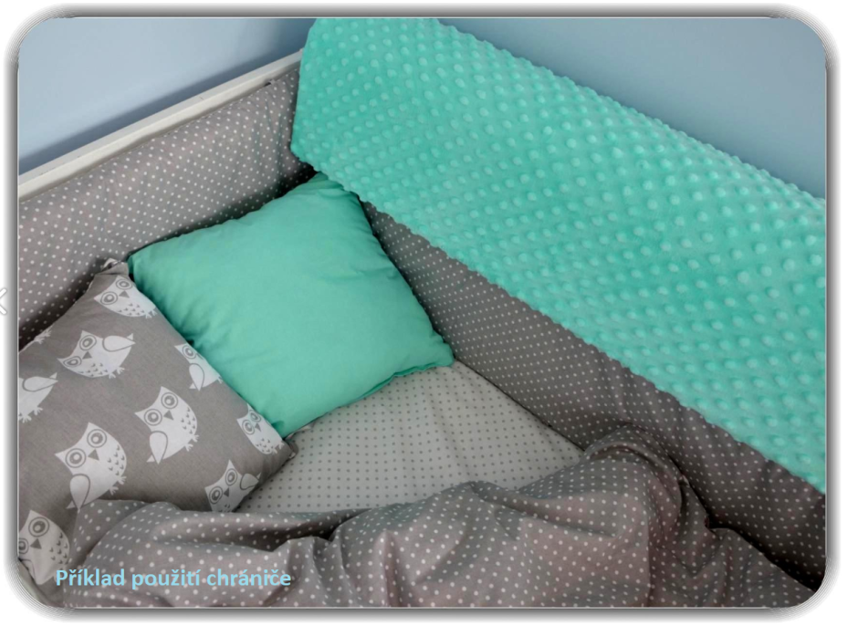 Chránič na dětskou postel MINKY 70 cm - zelený