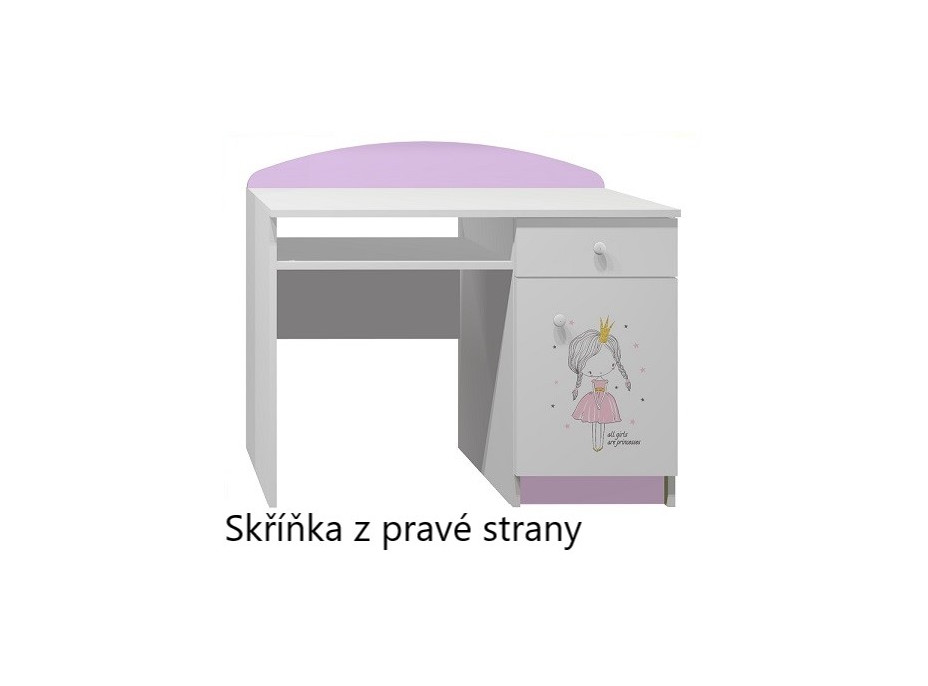 Psací stůl RŮŽOVÁ PRINCEZNA - TYP A