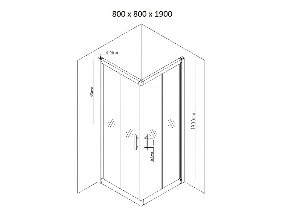 Sprchový kout MAXMAX MEXEN RIO grafit - 80x80 cm, 860-080-080-01-40