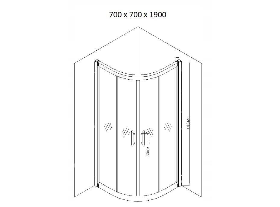 Sprchový kout MAXMAX MEXEN RIO transparent - čtvrtkruh 70x70 cm, 863-070-070-01-00