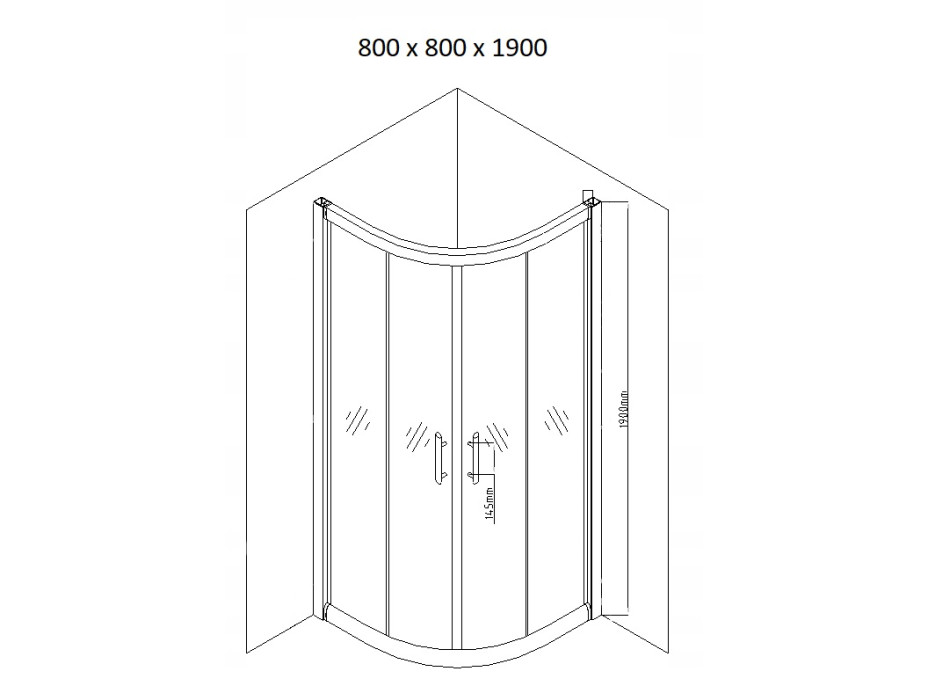 Sprchový kout MAXMAX MEXEN RIO transparent - čtvrtkruh 80x80 cm, 863-080-080-01-00