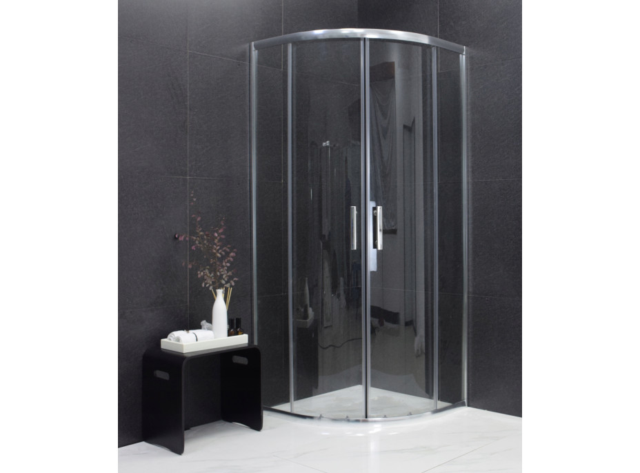 Sprchový kout MAXMAX MEXEN RIO transparent - čtvrtkruh 90x90 cm, 863-090-090-01-00