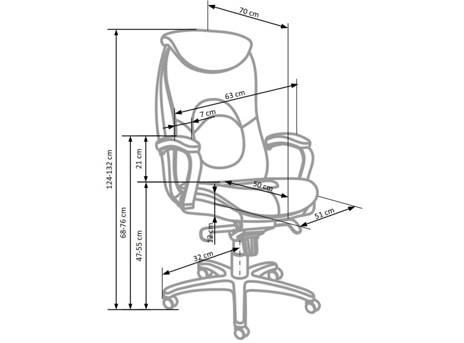 Kancelářská židle THRONE černá - nosnost 150 kg