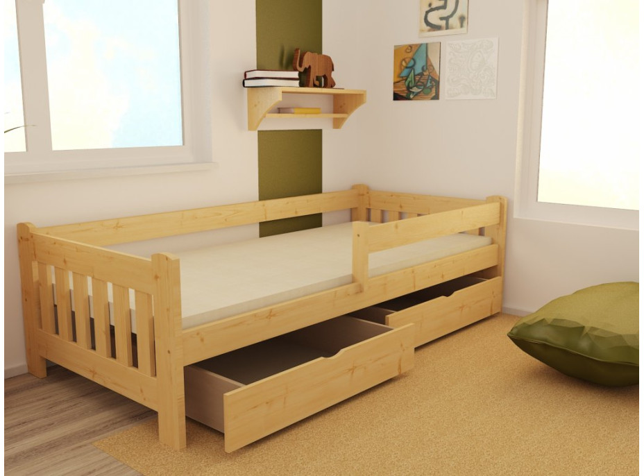 Dětská postel z MASIVU 180x80 cm SE ŠUPLÍKY - DP022