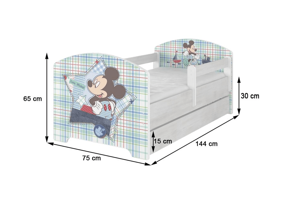 Dětská postel Disney - MICKEY VOLLEYBALL 140x70 cm