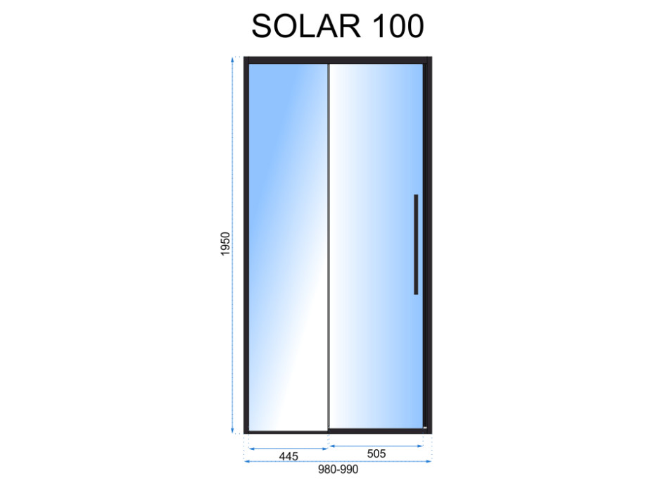 Sprchové dveře MAXMAX Rea SOLAR 100 cm - černé