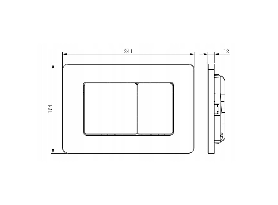 Ovládací tlačítko splachovadla - inox - dvojčinné - kovové - typ C, 600312