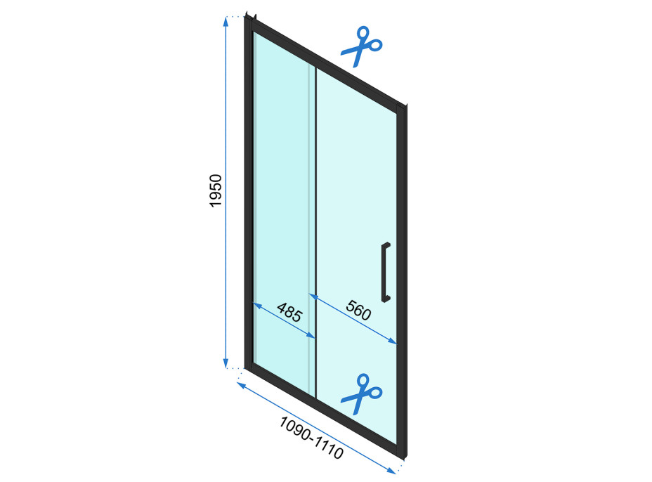 Sprchové dveře MAXMAX Rea RAPID slide 110 cm - černé